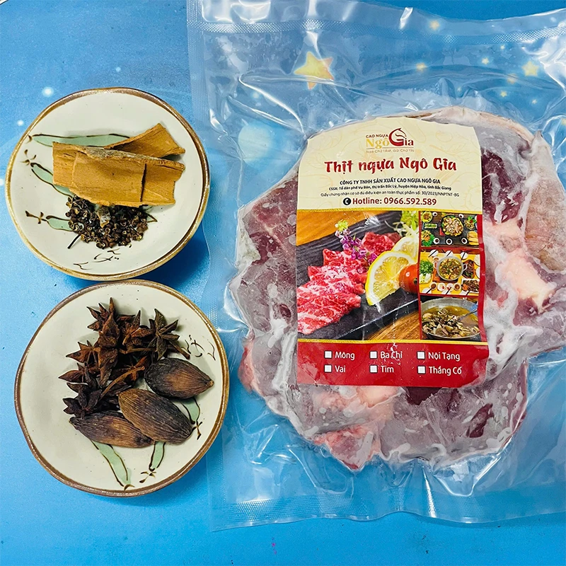 Giá ngựa mới nhất hiện nay - Thị trường ngựa tại Việt Nam 7 Thịt ngựa Ngô Gia được đóng túi hút chân không sạch sẽ