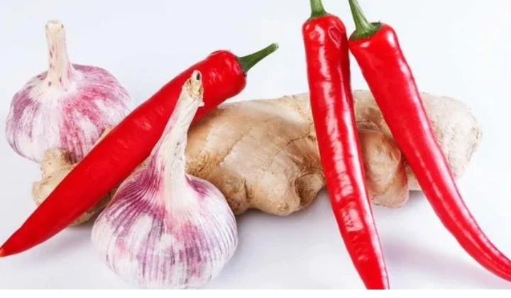 thịt ngựa xào rau răm kèm tói ớt