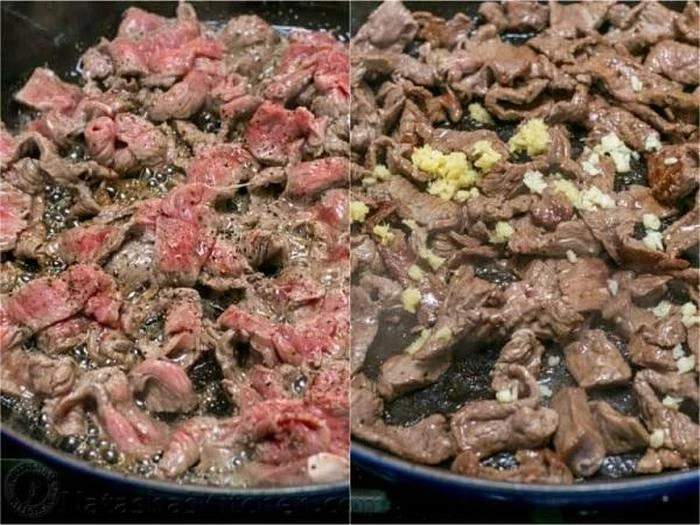 Xào thịt ngựa trên lửa to tránh thịt ngựa bị khô